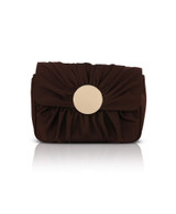 Brown | Romie Pleated Mini Crossbody Front Brown | Romie Pleated Mini Crossbody Front
