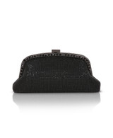 Black | Brielle Crystal Pouch with Crystal Frame Front Black | Brielle Crystal Pouch with Crystal Frame Front