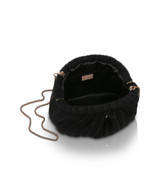 Black | Vale Pleated Tulle and Satin Mini Pouch Clutch Open Black | Vale Pleated Tulle and Satin Mini Pouch Clutch Open