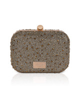 Gold | Celest Crystal Mini Minaudiere Clutch Back Gold | Celest Crystal Mini Minaudiere Clutch Back