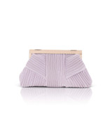 Lilac | Millie Mini Pleated Satin Pouch Back