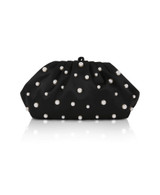 Black | Margot Dotted Beads Pleated Pouch Clutch Front Black | Margot Dotted Beads Pleated Pouch Clutch Front