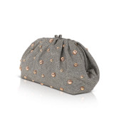 Silver Gold | Margot Dotted Beads Pleated Pouch Clutch Side Silver Gold | Margot Dotted Beads Pleated Pouch Clutch Side
