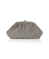 Silver Gold | Margot Dotted Beads Pleated Pouch Clutch Back Silver Gold | Margot Dotted Beads Pleated Pouch Clutch Back