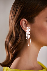 Pink | Pink Crystal Stone Bow Earrings Form Pink | Pink Crystal Stone Bow Earrings Form