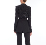 Beaded Back Panel Wrap Blazer 