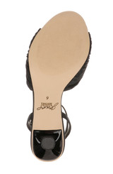 Black Fabric | Ibis Pleated Ankle Strap Sandal Sole