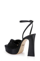Black Fabric | Icelynn Ankle Strap Platform Sandal Back Side