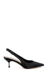 Black Satin | Ilana Slingback Pump Side