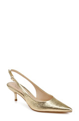 Gold Textile | Ilana Slingback Pump Front Side