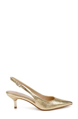 Gold Textile | Ilana Slingback Pump Side