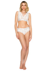 Bridal White | Luxe Sparkle Lace Bralette and Brief Set Front