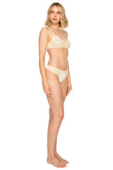 Nude/Reed | Luxe Floral Lace Thong Alt Angle