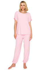 Rose | Luxe Rib Modal Blend Dolman Sleeve Jogger Set Front
