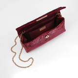 Bordeaux | Angel Soft Envelope Clutch Open