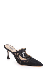 Black Satin | Oaklyn Mary Jane Mule Front Side