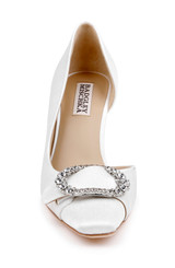 White Crepe | Odyssey Half d'Orsay Pump Front