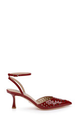 Red Patent | Omelia Ankle Strap Pump Side