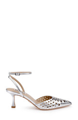 Silver Metallic | Omelia Ankle Strap Pump Side