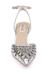 Silver Metallic | Omelia Ankle Strap Pump Front