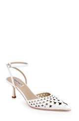 White Patent | Omelia Ankle Strap Pump Front Side
