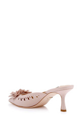 Pink | Oriana Mid Heel Mule Back Side