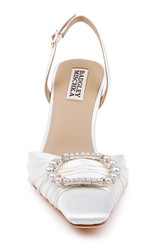 White Satin | Octaviah Slingback Pump Front