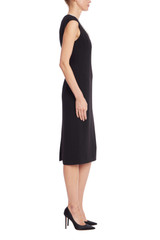 Black | Embellished Neck Cap Sleeve Sheath Dress Side