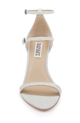 White Glitter | Valencia Ankle Strap Sandals Front