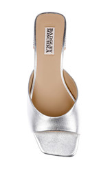 Silver Leather | Oahu Low Block Slide Sandal Top