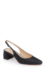 Black Silk | Oaklee Slingback Pointed Toe Pump Front Side