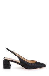 Black Silk | Oaklee Slingback Pointed Toe Pump Side