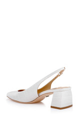 Ivory Silk | Oaklee Slingback Pointed Toe Pump Back Side