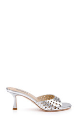 Silver Metallic | Windy Kitten Heel Sandal Side
