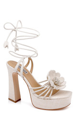 Cream Suede | Wanette Lace Up Platform Sandal Front Side