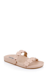 Nude Leather | Waterbury Flower Slide Sandal Front Side