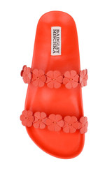 Red Leather | Waterbury Flower Slide Sandal Top