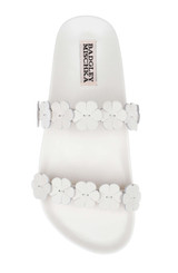 White Leather | Waterbury Flower Slide Sandal Top