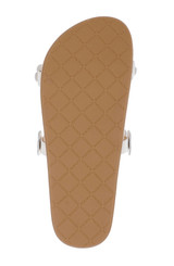 White Leather | Waterbury Flower Slide Sandal Sole