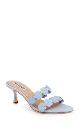 Aqua Leather | Watertown Mid Heel Sandal Front Side