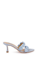 Aqua Leather | Watertown Mid Heel Sandal Side
