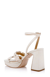 Cream Leather | Waverly Block Heel Platform Sandal Back Side