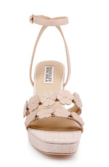 Nude Leather | Waverly Block Heel Platform Sandal Front