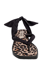Black Leopard | Wrenna Slingback Thong Sandal Front
