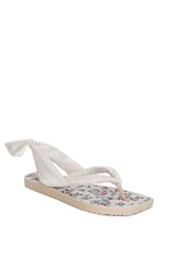 Ivory Multi | Wrenna Slingback Thong Sandal Front Side