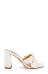 Cream Leather | Webster Block Heel Sandals Side
