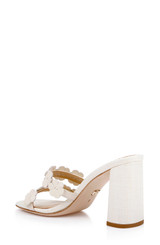 Cream Leather | Webster Block Heel Sandals Back Side