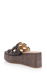 Brown Leather | Wendall Platform Slide Sandal Back Side