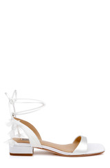 White Satin | Westfield Low Block Heel Sandal Side