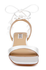 White Satin | Westfield Low Block Heel Sandal Front